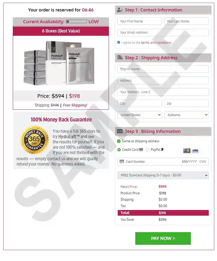 HydraLyft Face Mask HydraLyft Face Mask Order Page